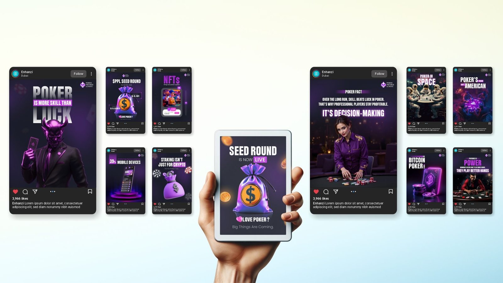 Social media post design portfolio by Enhanzi Dubai